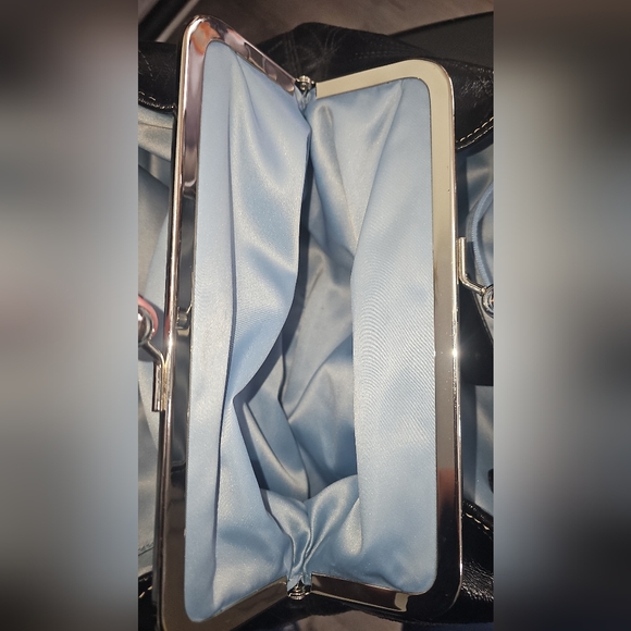 Coach Black Patent Leather Stitch Shoulder Hobo Satchel‎ Bag Purse Tote EUC - Picture 6 of 9